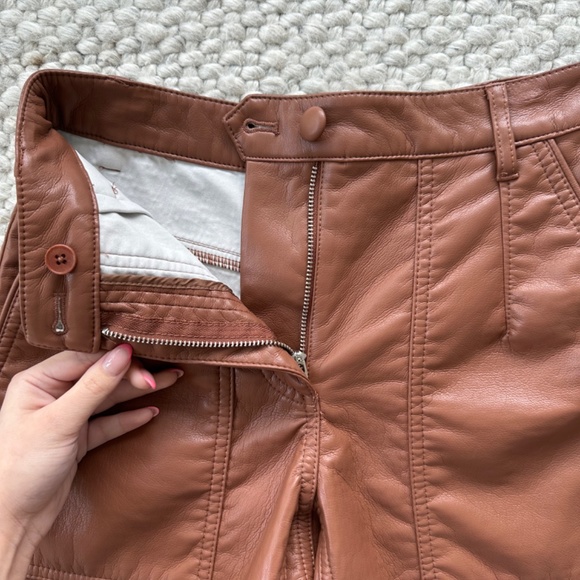 Faux brown leather pants (Aritzia) - Picture 3 of 5